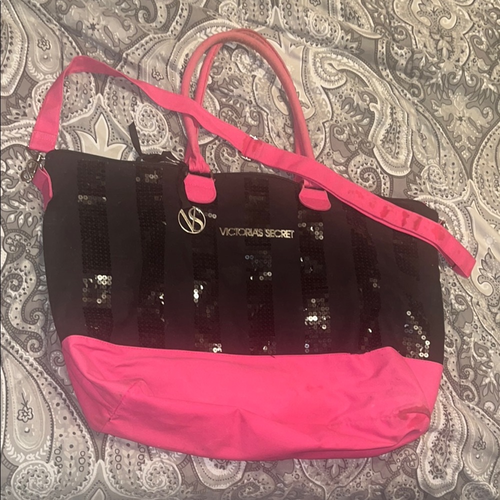 Victoria's Secret Black & Pink sequin bag